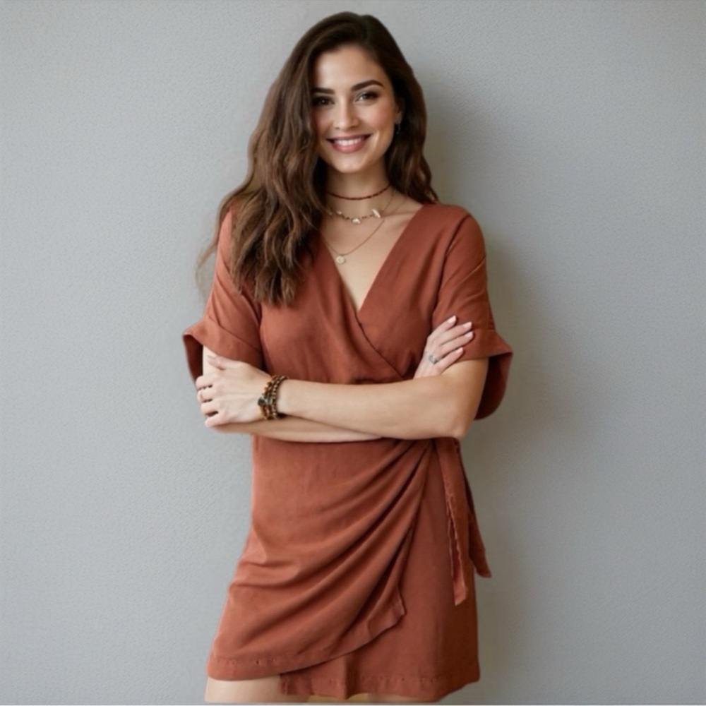O'Neill Rust Wrap Dress Small Never Worn